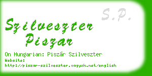 szilveszter piszar business card