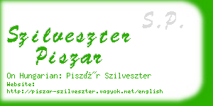 szilveszter piszar business card